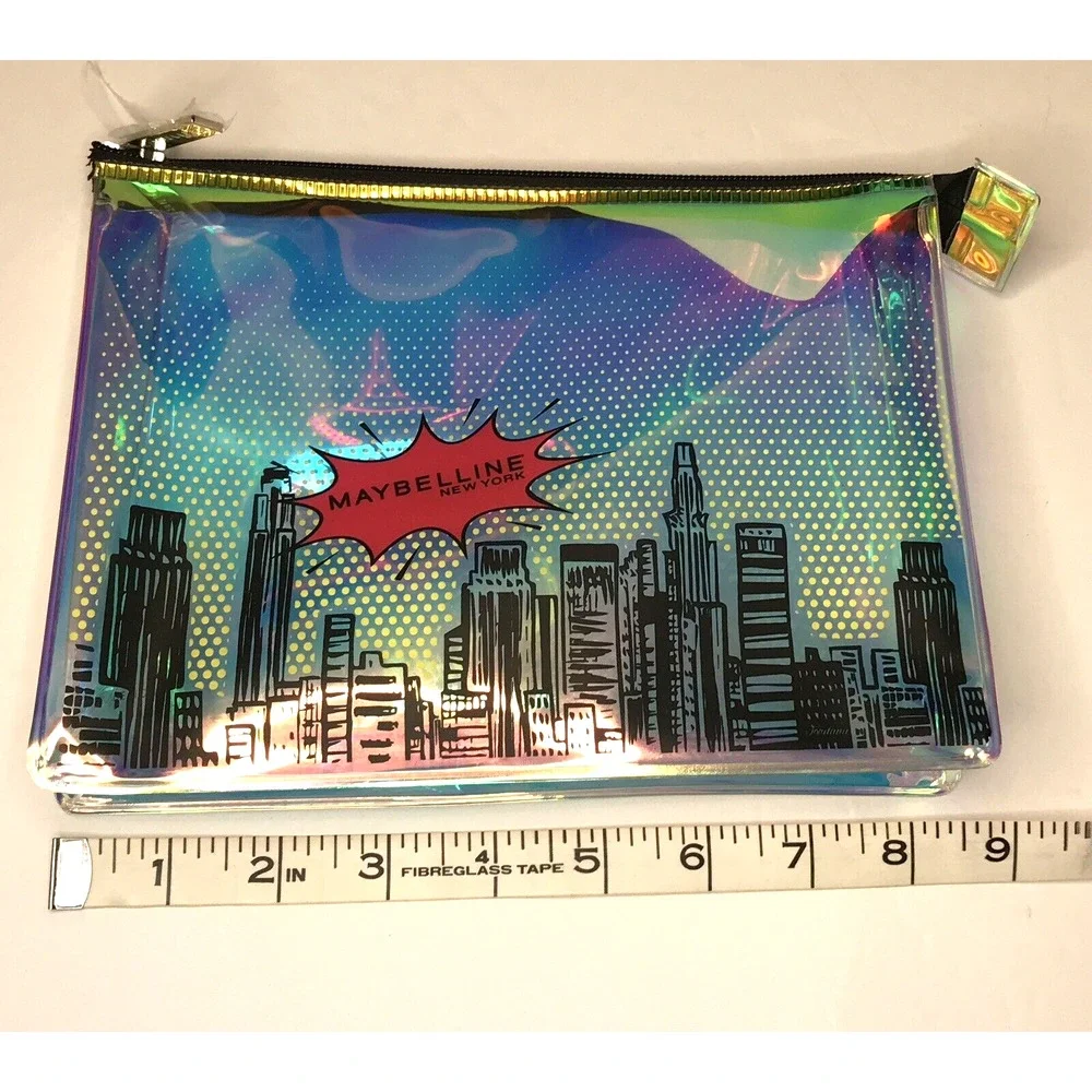 Maybelline New York Makeup Zipper Bag Opalescent Comic City Design - BAG ONLY